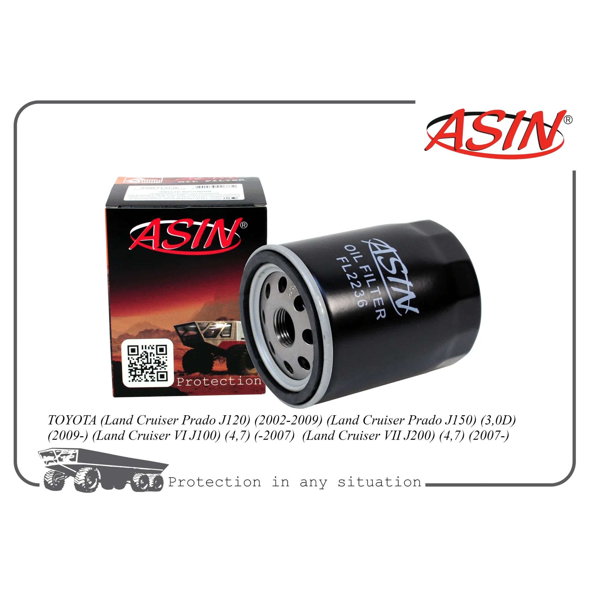 Фильтр масляный 90915-YZZJ4/ASIN.FL2236 ASIN ASIN ASINFL2236