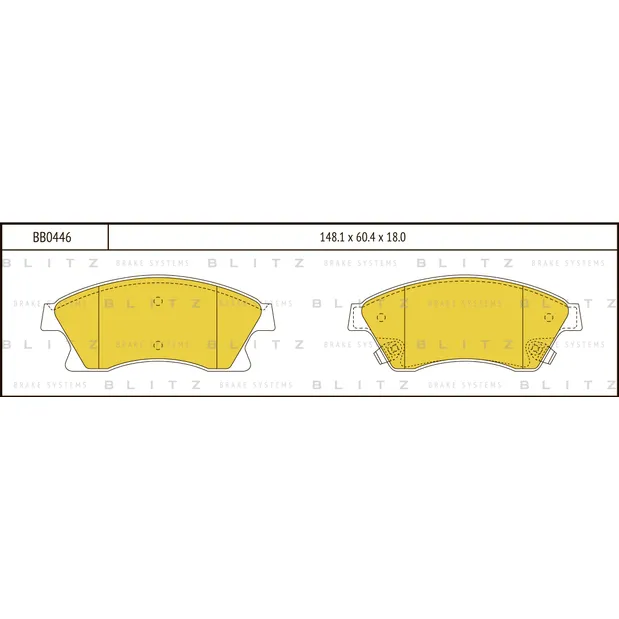 Колодки тормозные дисковые передние CHEVROLET Aveo/Cruze 09-> BLITZ BB0446
