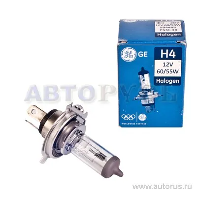 Лампа 12V H4 60/55W GE Lighting 1 шт. картон 34454
