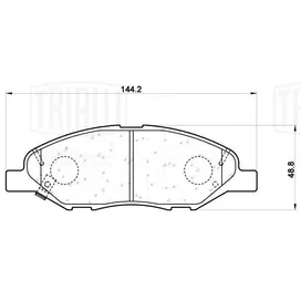 Колодки торм. для а/м Лада Vesta NG (22-)/Nissan Tiida (04-) диск. перед. (керам.) (PF 1423CR) PRO TRIALLI PF 1423CR