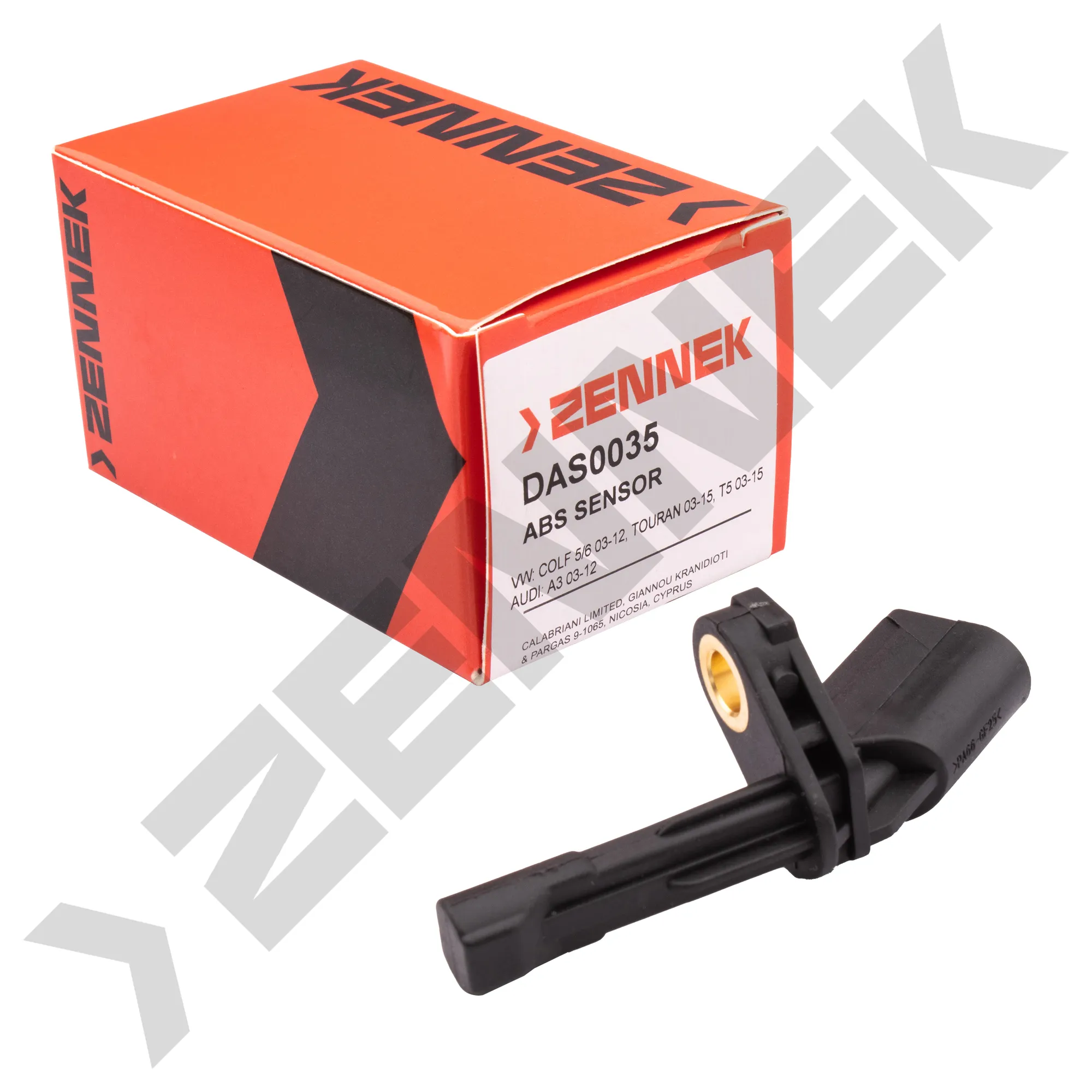 Датчик ABS задний левый VW COLF 5/6 03-12, AUDI A3 03-12 ZENNEK DAS0035