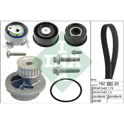 Рем.комплект ГРМ с помпой Opel AstraVectra 1.4 1.8 16V X1618XE Z162 20 98 INA 530 0443 30