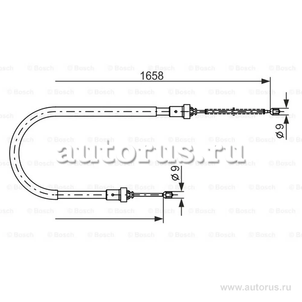 Трос ручного тормоза L=R BOSCH 1 987 482 234