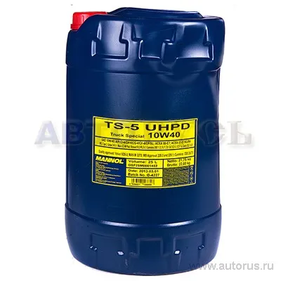 Масло моторное MANNOL TS-5 UHPD 10W-40 полусинтетическое 25 л 1131