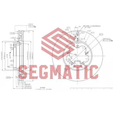 Диск тормозной пер вент FORD Transit 06-, D280mm SEGMATIC SBD30093209