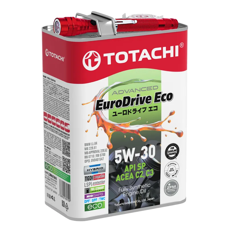 Масло моторное TOTACHI EURODRIVE ECO 5W-30 синтетическое 4 л E6604A