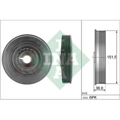 Шкив коленвала RENAULT CLIO II,KANGOO,SCENIC II 15DCi 01 INA 544009010