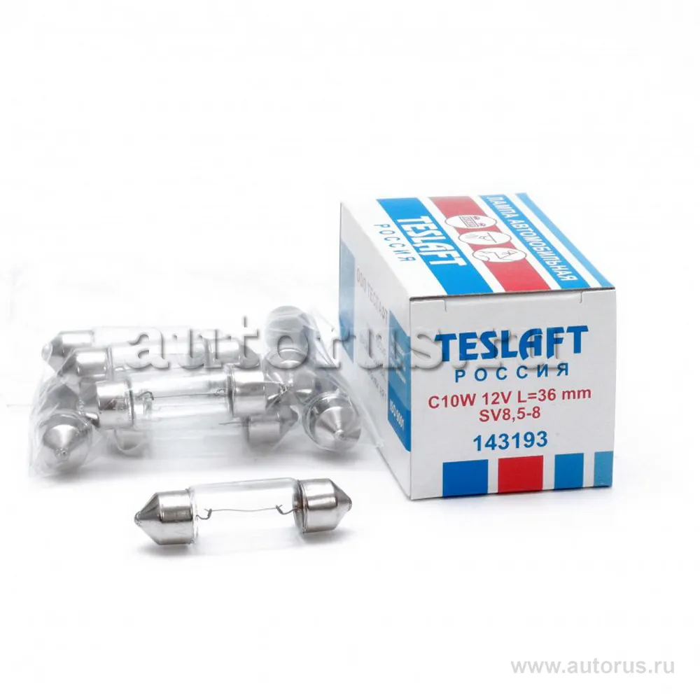 Лампа 12V C10W 10W SV8,5-8 Teslaft 1 шт. картон 143193