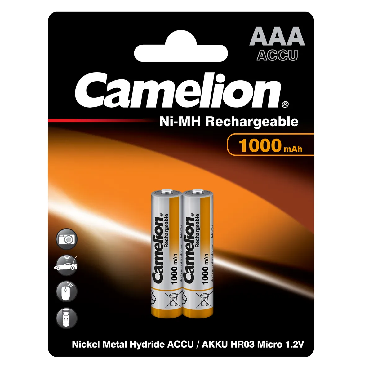 Батарейка Ni-Mh Camelion Rechargeable AAA 1,2V (2 шт) NH-AAA1000BP2