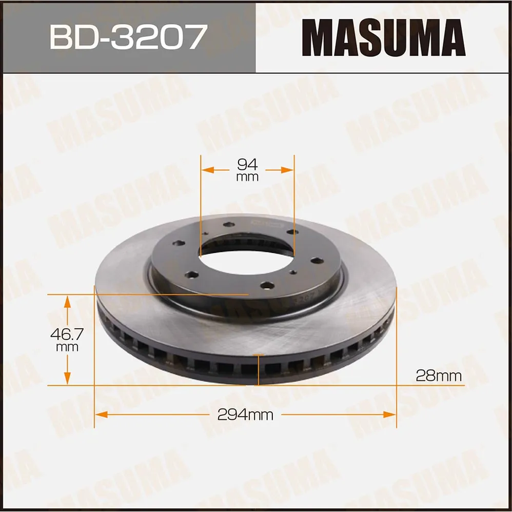 Диск тормозной (упаковка 2 шт, цена за 1 шт) MASUMA BD-3207