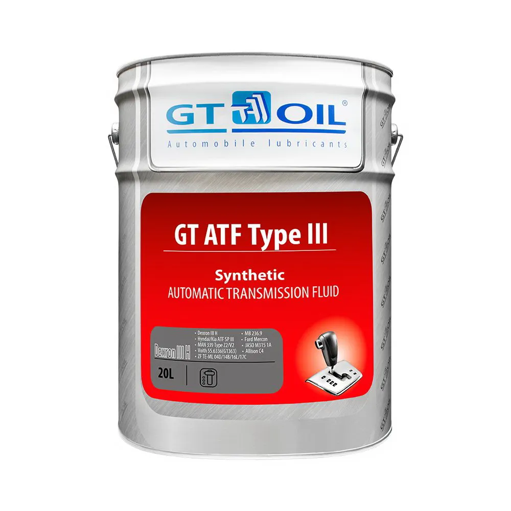 Масло трансмиссионное GT OIL GT ATF Type III синтетическое 20 л 8809059407622