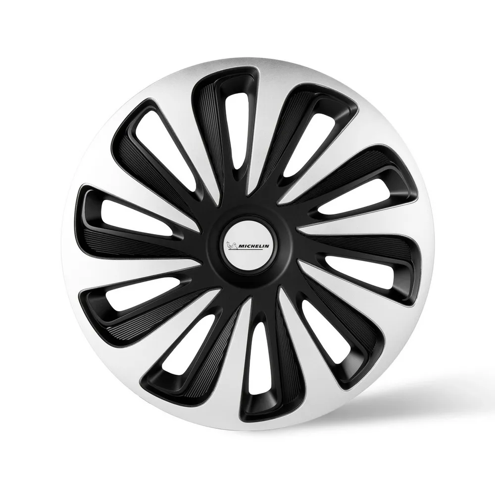 Колпаки колесные MICHELIN 15, Калибр, цвет: серебристо-черный, 4 шт. Michelin 300237 Michelin 300237