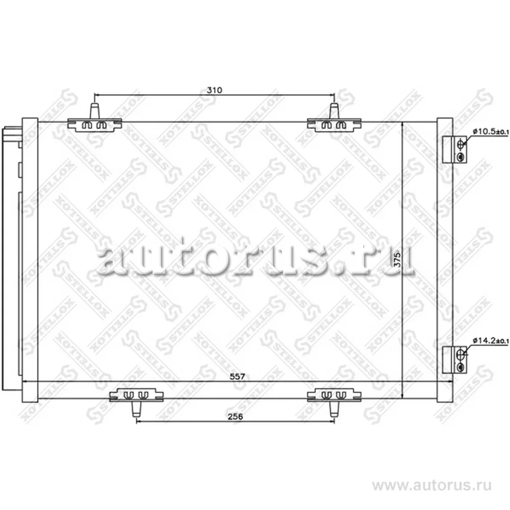 Радиатор кондиционера Citroen C2/C3, Peugeot 207/1007 1.4i/1.6HDi STELLOX 10-45632-SX