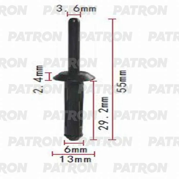Клипса пластмассовая Chevrolet, Chrysler, Daewoo, Ford, GM, Opel примен PATRON P370076