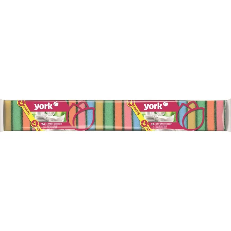 Губки для мытья посуды YORK Jumbo 24+4шт/уп 1571826