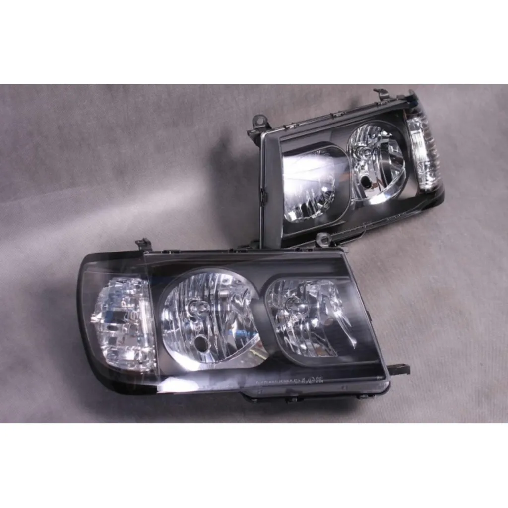 Фара левая+правая тюнинг, комплект цельная черная LC100 1998-2005 D121103PLDE2