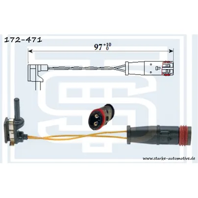 Датчик тормозной передний/задний MER W203/W204 / W211/W212 / W220-W222 L95mm STARKE 172-471
