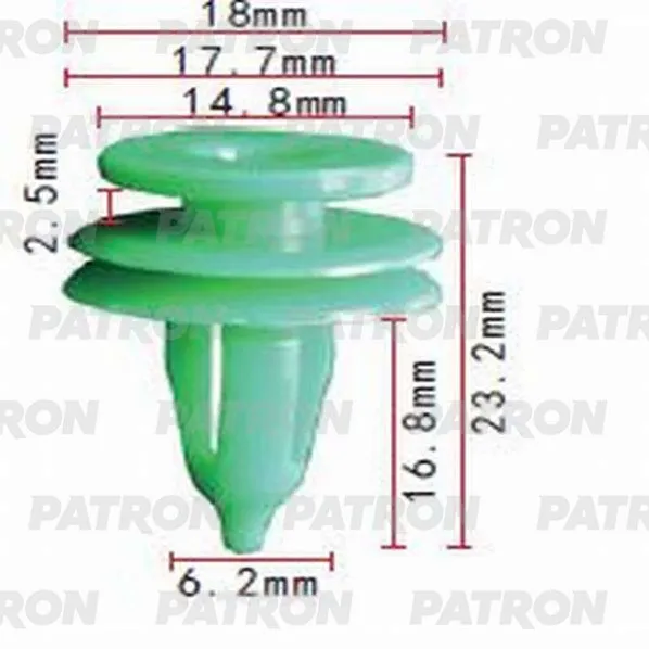 Клипса пластмассовая Chrysler применяемость: внутренняя отделка, уплотн PATRON P37-0930
