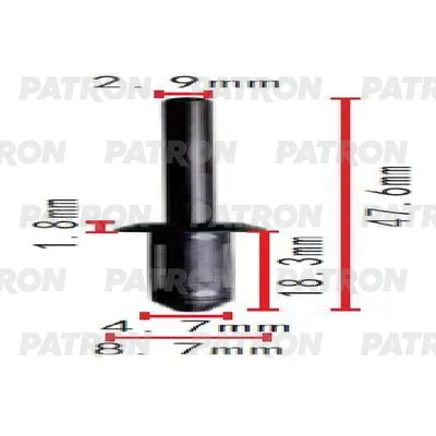 Клипса пластмассовая GM применяемость: заклепка PATRON P371578