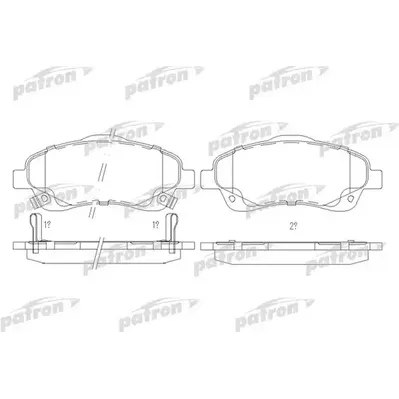 Колодки тормозные дисковые передн TOYOTA: AVENSIS 03-, AVENSIS седан 03-, AVE PATRON PBP1648