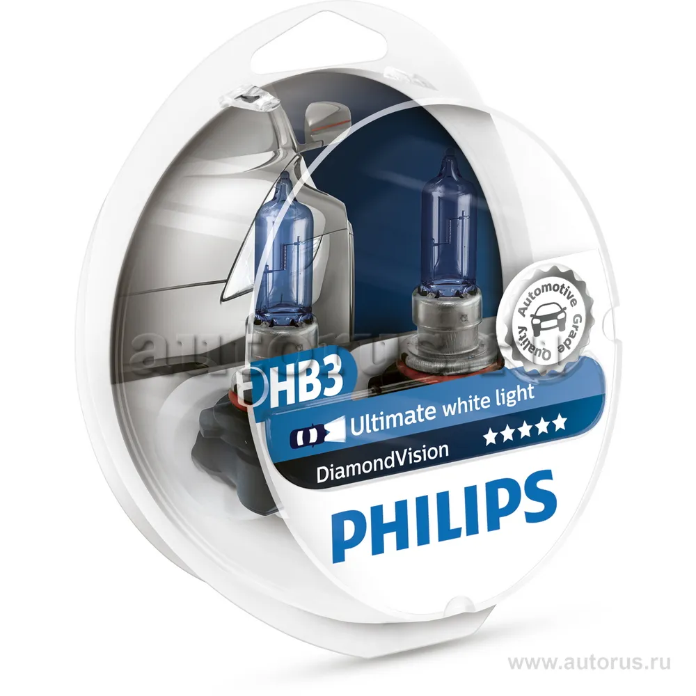 Лампа 12V HB3 65W PHILIPS Diamond Vision 2 шт. DUOBOX 9005DVS2