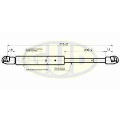 АМОРТИЗАТОР КАПОТА AUDI A3 (8P1) 05/03- 290N L715/306MM G.U.D GGS010107