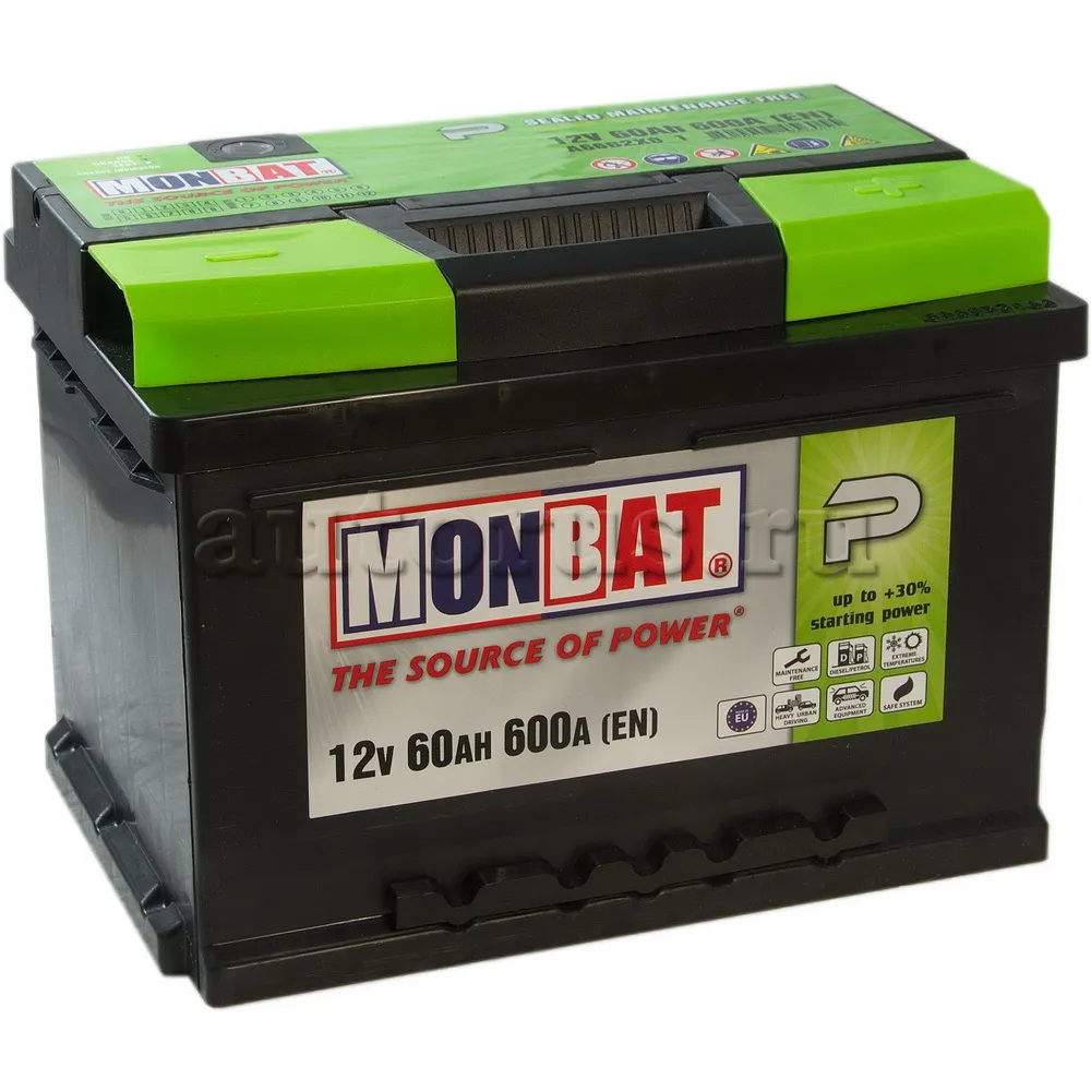 Аккумулятор MONBAT P 60 А/ч обратная R+ 242x175x175 EN600 А