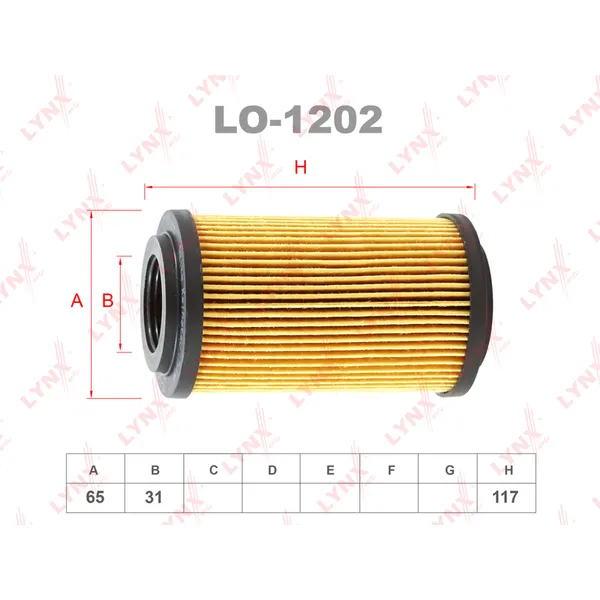 Фильтр масляный LYNXauto LO-1202