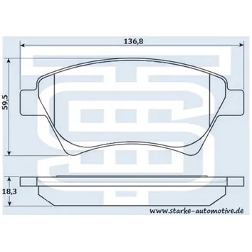 Колодки тормозные перед. RENAULT MEGANE II STARKE 174506