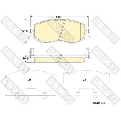 Колодки тормозные SUBARU FORESTER 08-IMPREZA 08-XV 12- передние