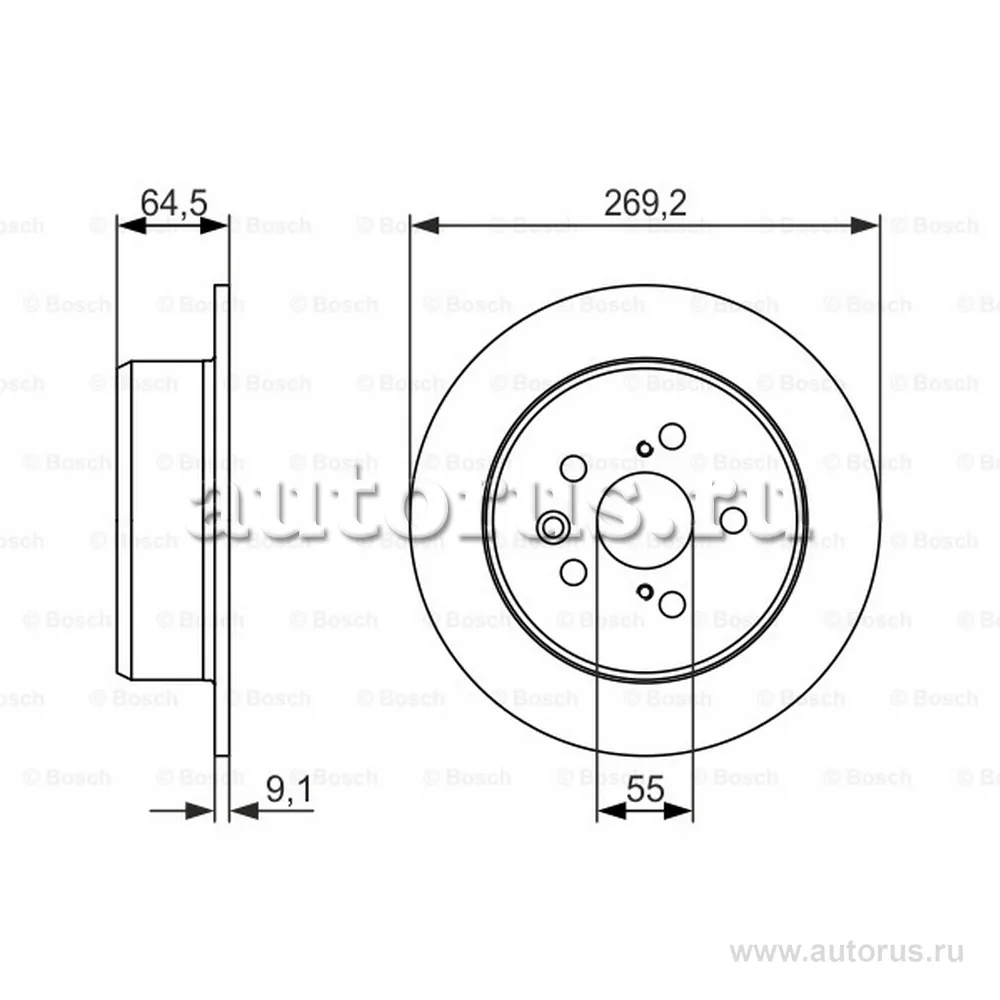 Диск тормозной задний BOSCH 0 986 479 336