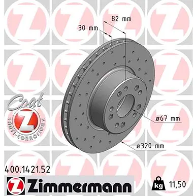 Диск тормозной MERCEDES ZIMMERMANN 400.1421.52