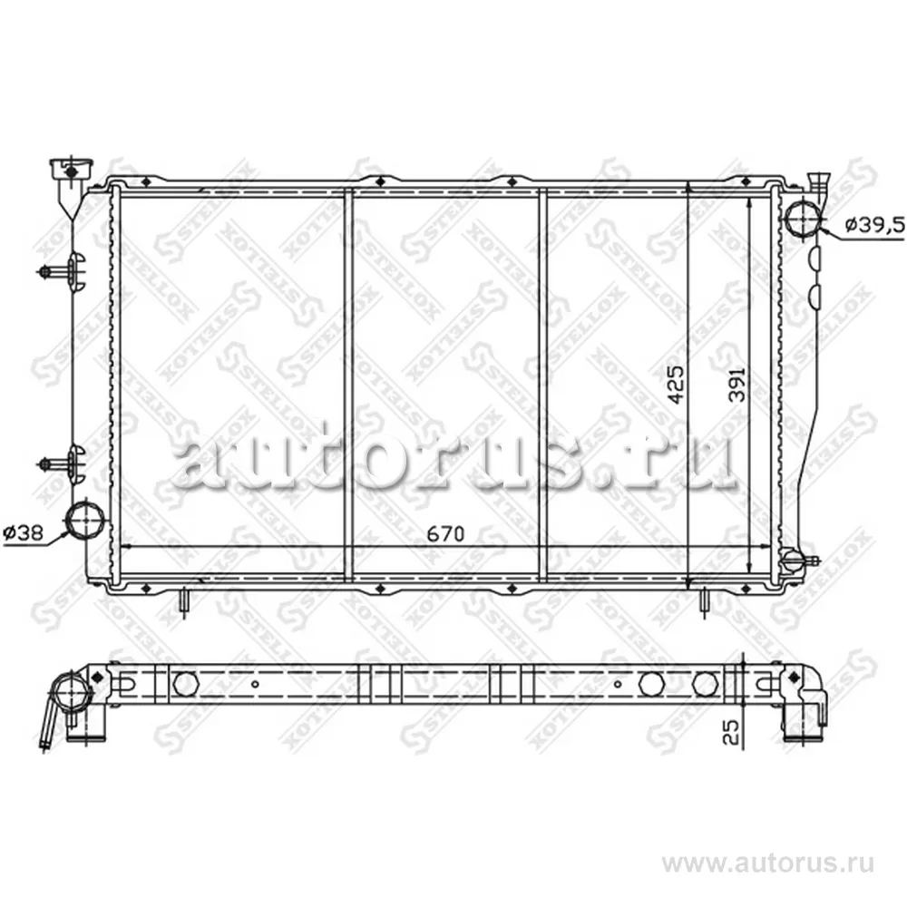 Радиатор системы охлаждения АКПП Subaru Legacy 2.5 97-98 STELLOX 10-25382-SX