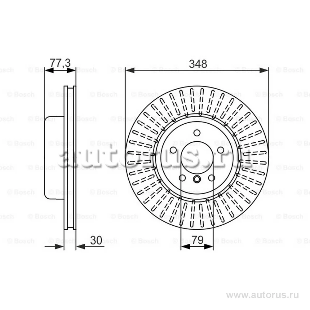 Диск тормозной BMW E65/E66 730-760 01- передний BOSCH 0 986 479 584