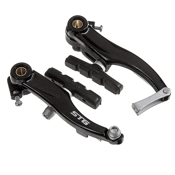 Тормоз v-brake STG 7 HJ-612AD7-BK (в компл. входит: 2 рычага 100 мм, 2-е колодки 60 мм, нап Передние STG Х90056