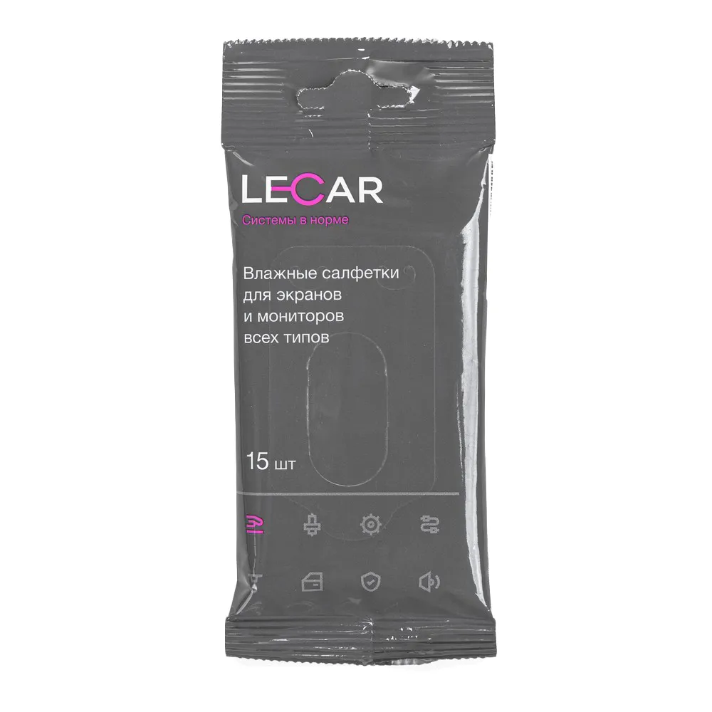 Салфетки влажные для мониторов (упаковка 15 шт.) LECAR LECAR000065112