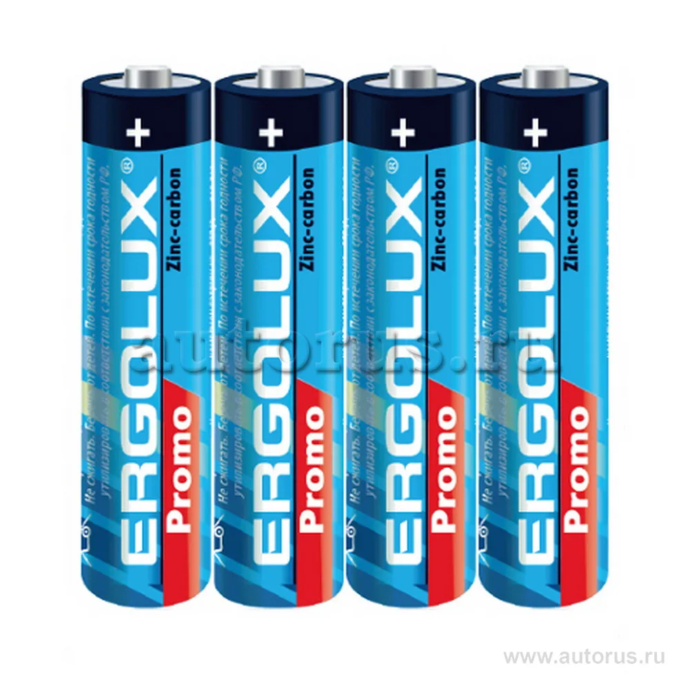 Батарейка угольно-цинковая ERGOLUX Promo AAA 1,5V (4 шт) SR03PR