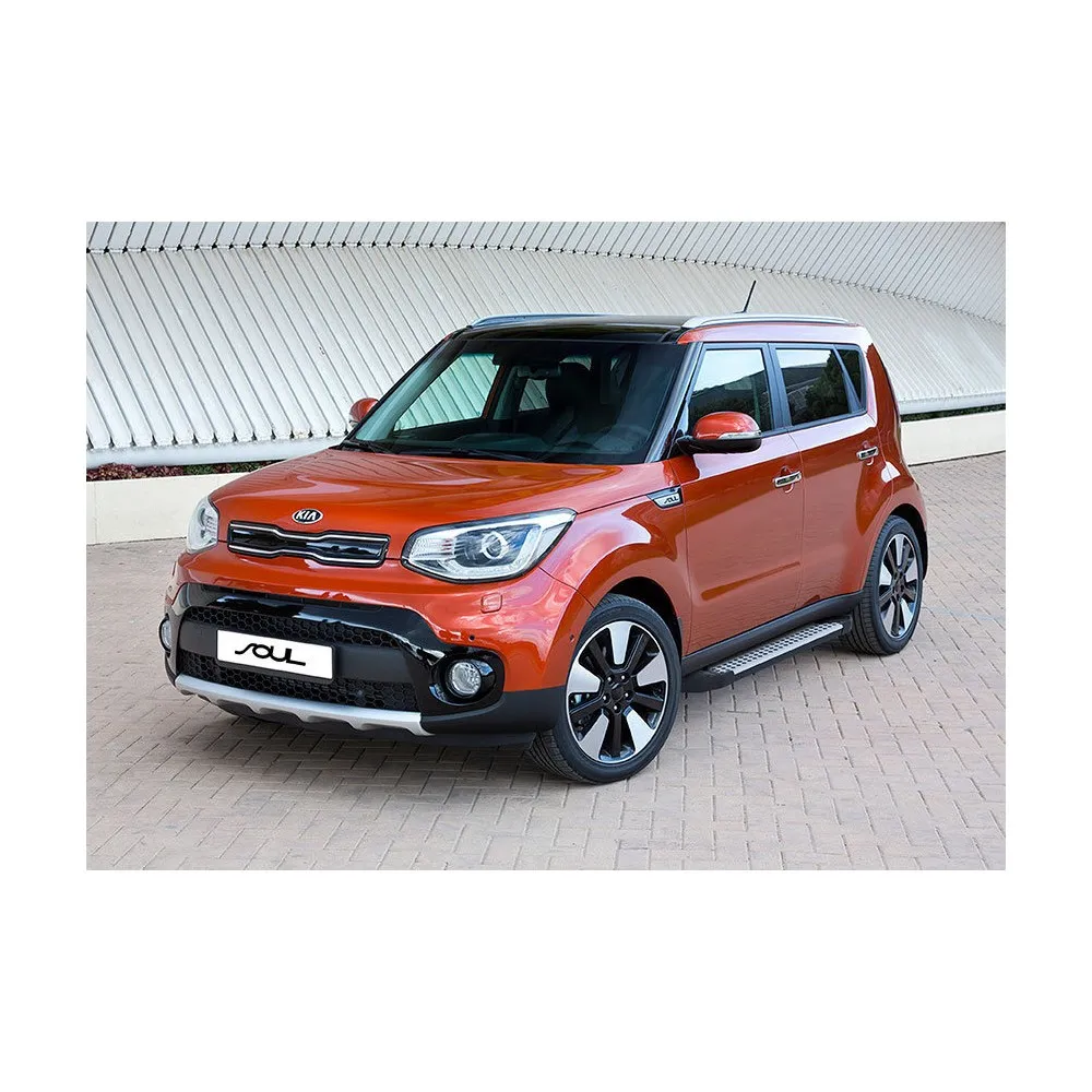 Порог-площадка Bmw-Style D173AL + комплект крепежа, RIVAL, Kia Soul 2017-2019 Kia Soul II ресатйлинг D173AL.2804.1