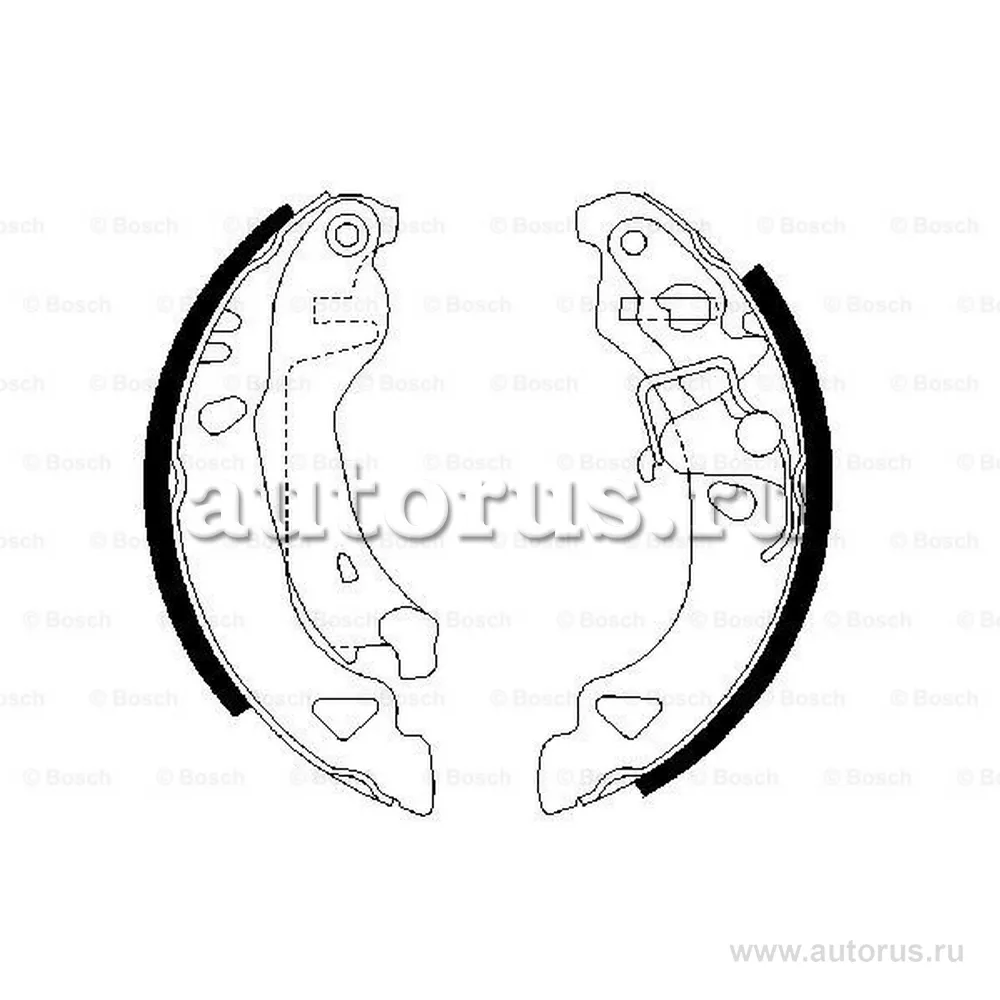Колодки барабанные Fiat Brava1.2 1.4 1.9D 95 01, Lancia Y 1.1 1.4 96> BOSCH 0 986 487 317
