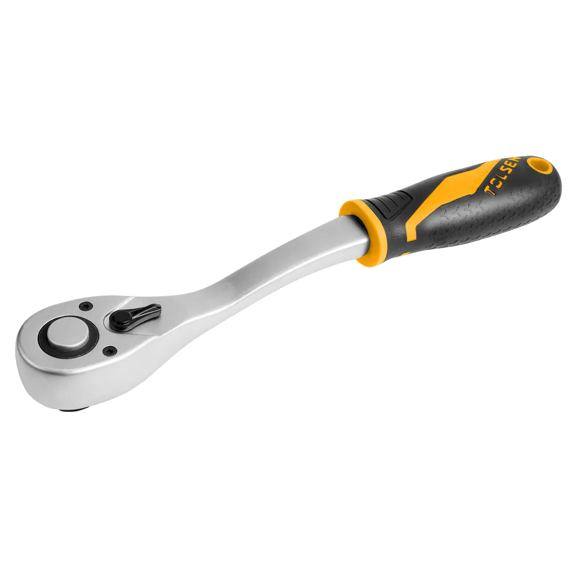 Трещотка GRIPro, 1/4, 153 мм, 72 зубца, флажковая с кнопкой TOLSEN TT16118