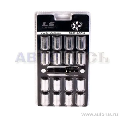 Гайка колесная 12x1.25x33 ВНШГ хром компл 16 шт