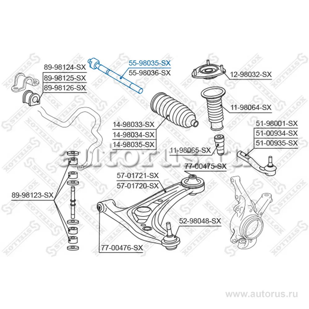 Тяга рул. л.+п. Toyota Yaris NCP1#/NLP1 STELLOX 5598035_SX