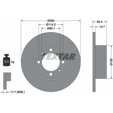 Диск тормозной передний стандартный SAAB TEXTAR 92027600