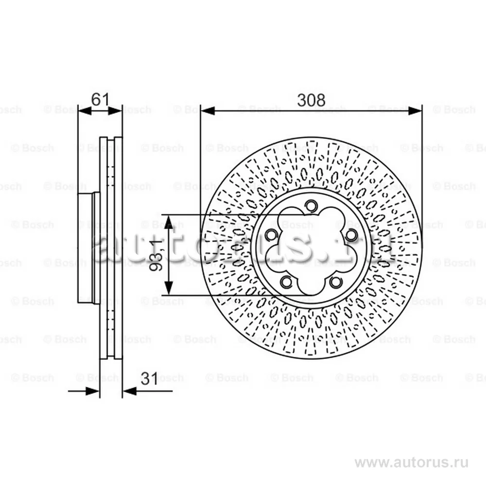 Диск тормозной передний FORD TRANSIT 14-> BOSCH 0 986 479 C99