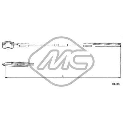 Трос сцепления 1200-1300-1600 KAFER Metalcaucho 83607