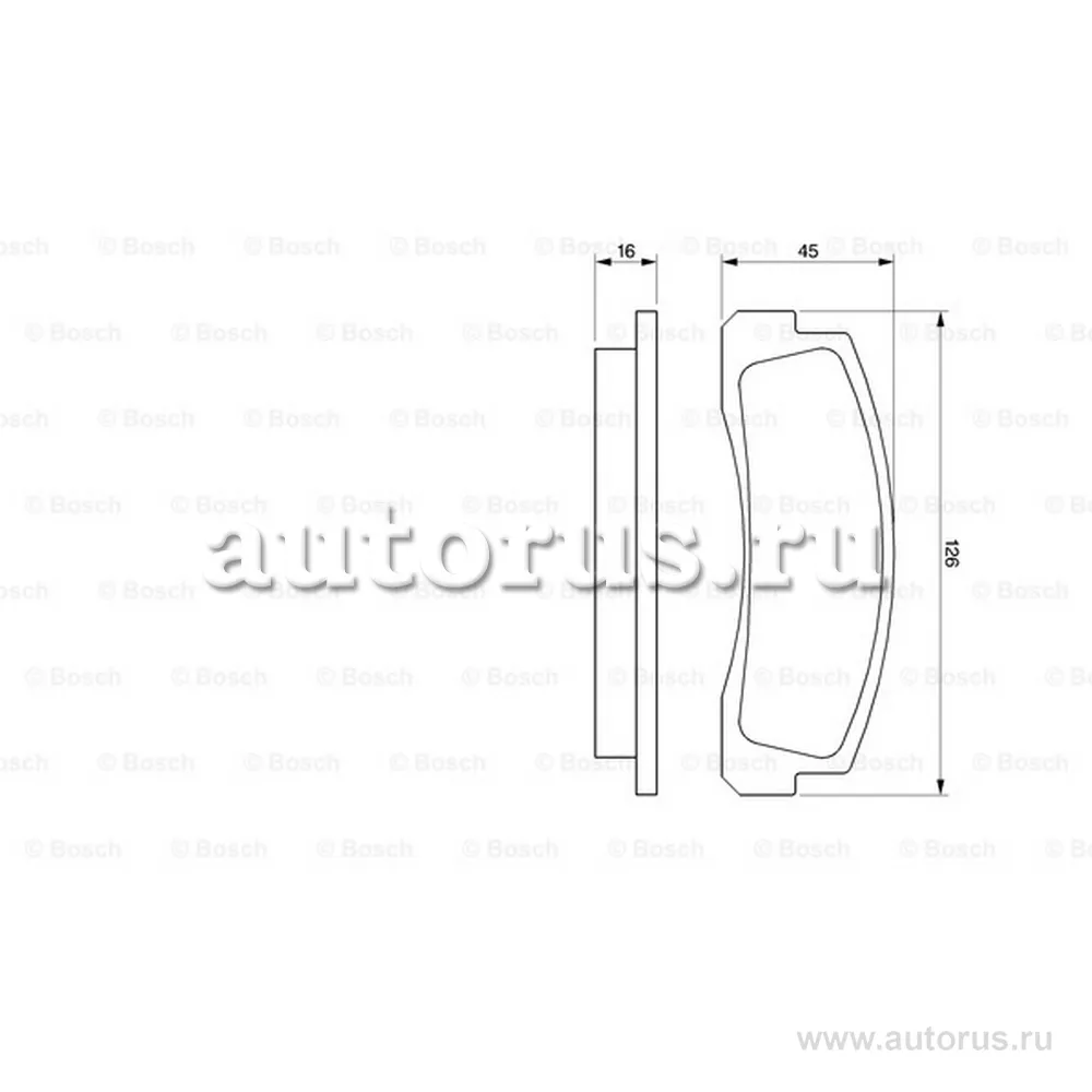 Колодки передние LADA Niva (2121-21214),4x4, CHEVROLET Niva (2123) BOSCH 0 986 466 601