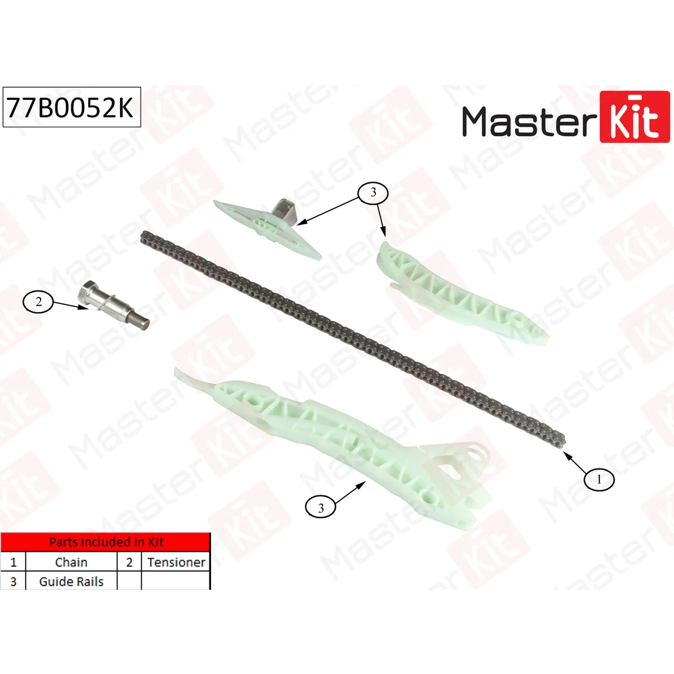 Комплект цепи ГРМ (без звездочек) Citroen/Peugeot C4 1.6 THP 140/1.6 THP 1 5FR (EP6D MASTERKIT 77B0052K