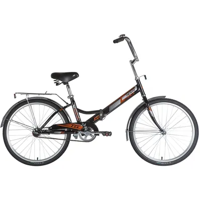 Велосипед 24 складной Novatrack TG-24 classic 1.0 (2020) количество скоростей 1 рама сталь 14,5 черный
