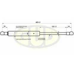 АМОРТИЗАТОР БАГАЖНИКА HYU GETZ (TB) 08/02- 370N L483/191MM G.U.D GGS020291