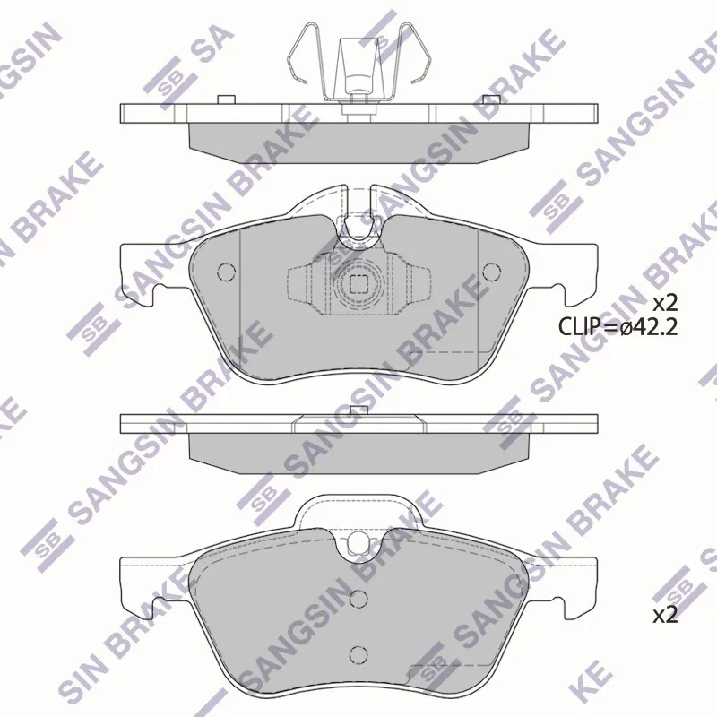 КОЛОДКИ ТОРМОЗНЫЕ MINI COOPER/ONE 1.4/1.6 01- ПЕРЕДНИЕ SANGSIN BRAKE SP2243